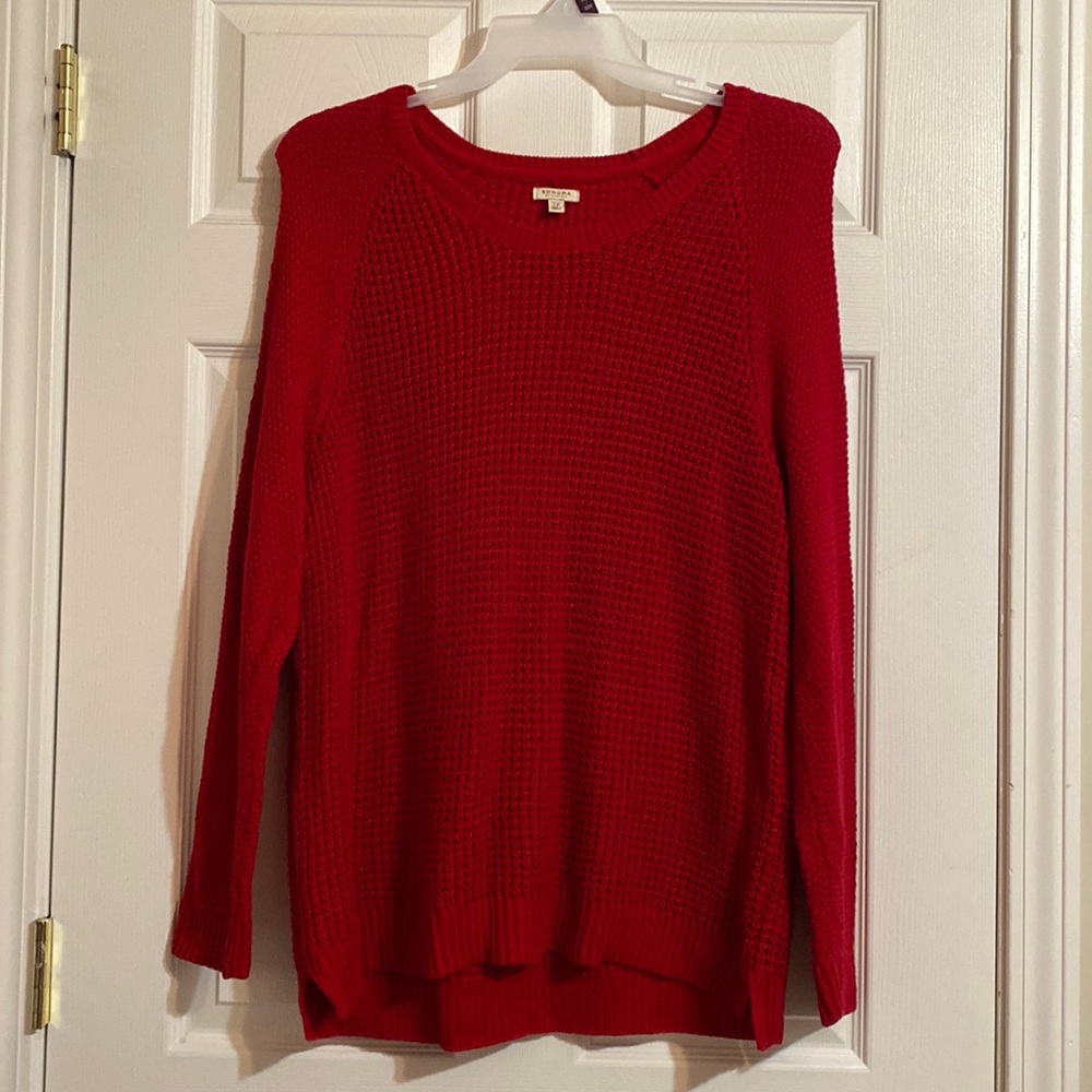 Sonoma life & style womens 1x red knit sweater